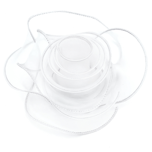 Лента декоративная (4 см*9,14 м) Органза с леской, Белый, 1 шт.