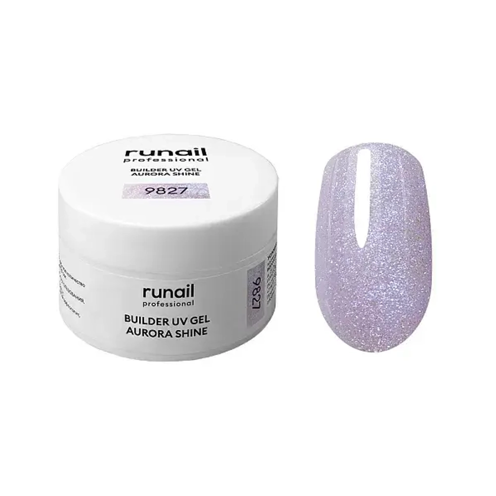 Моделирующий УФ-гель c шиммером BUILDER UV GEL AURORA SHINE, 15г №9827
