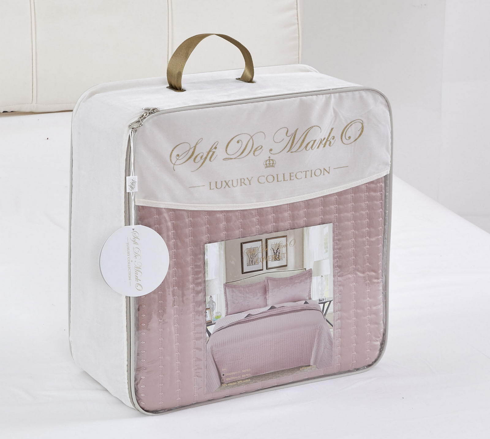 Покрывало 160x220 и наволочка 50х70 Sofi De MarkO Микаэлла розовое