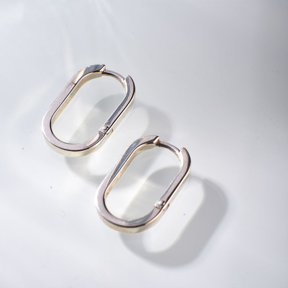 Серьги овальные Base 8 на 16