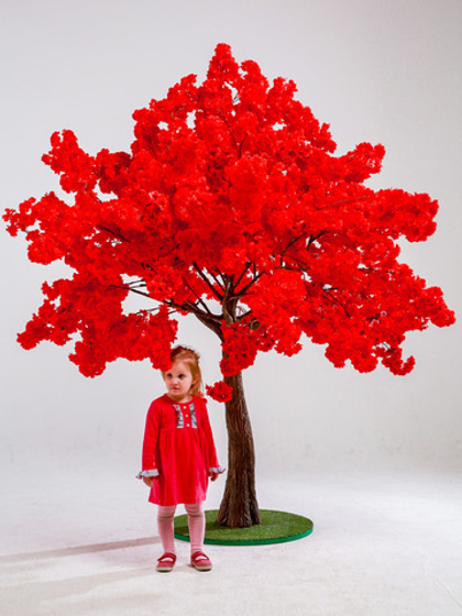 Искусственное дерево "Сакура Luxe Красная" 2 м