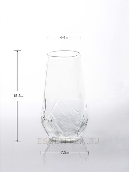 Стакан стеклянный "Байши" 480 мл с рельефным рисунком