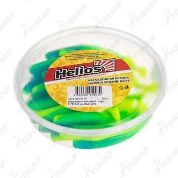 Виброхвост несъедоб. Vigor 3,75"/9.5 см Blue Lime 20шт. (HS-6-040-N-20) Helios