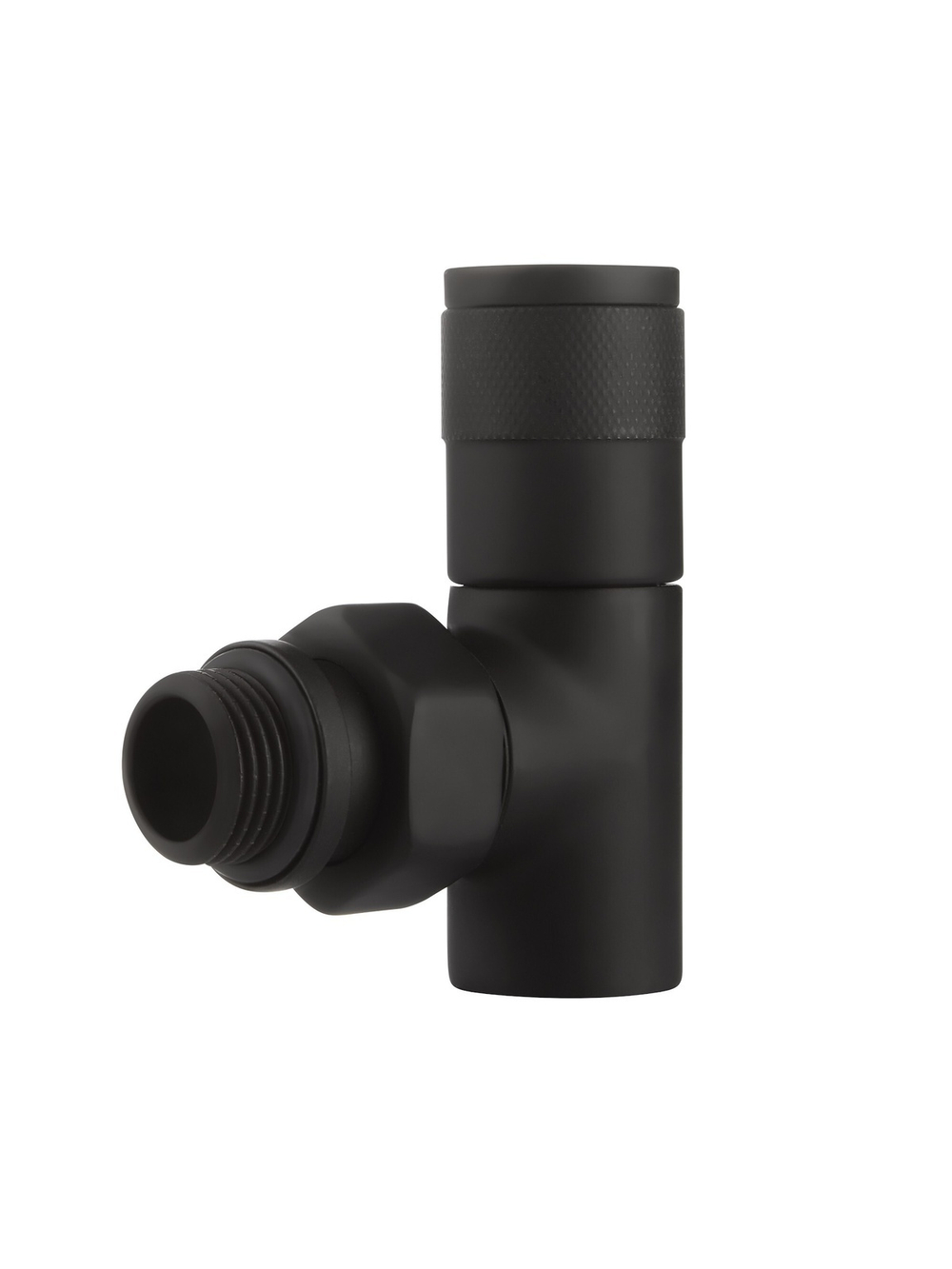 Набор дизайн-вентилей Royal Thermo PIANO, угловой (черный) 1/2"