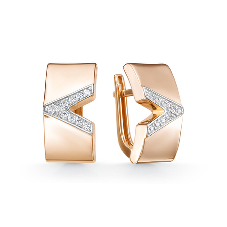 Серьги из золота 585 пробы с Фианит