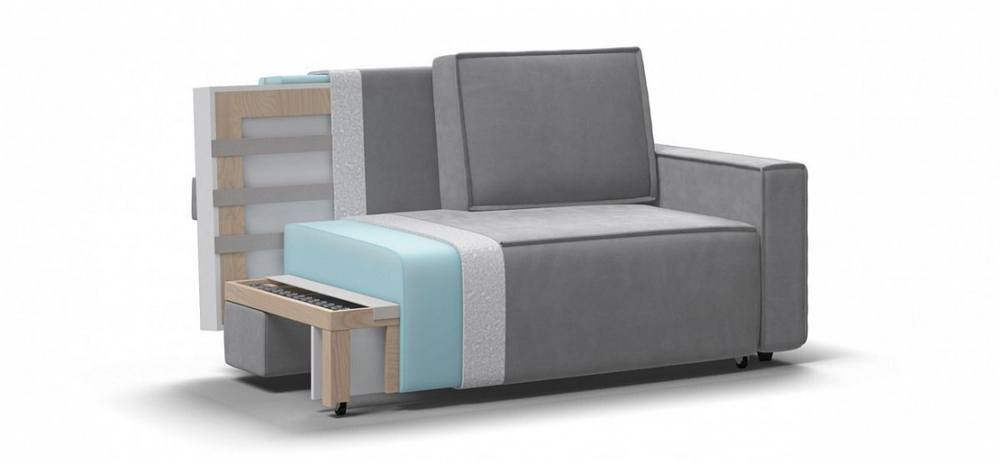 Диван Норд двухместный Велюр Монолит сталь