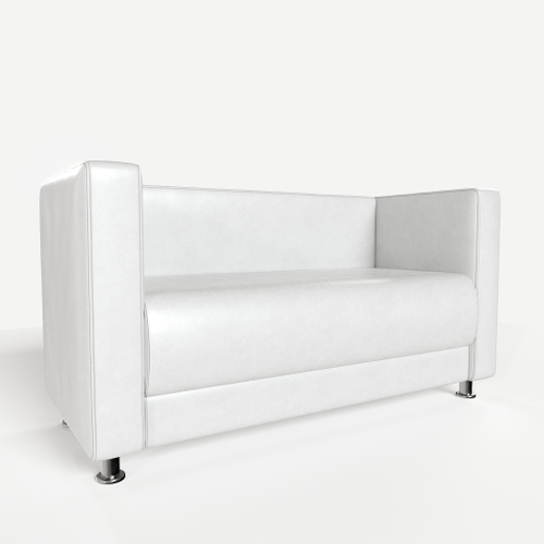 Диван прямой офисный из эко кожи с подлокотниками Пауза M06 (Белый)