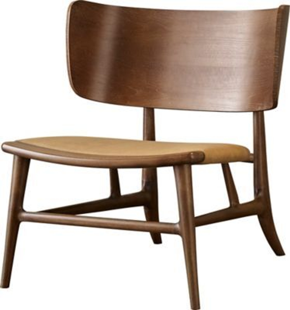 Кресло McGuire Hana Lounge Chair (Walnut Back)