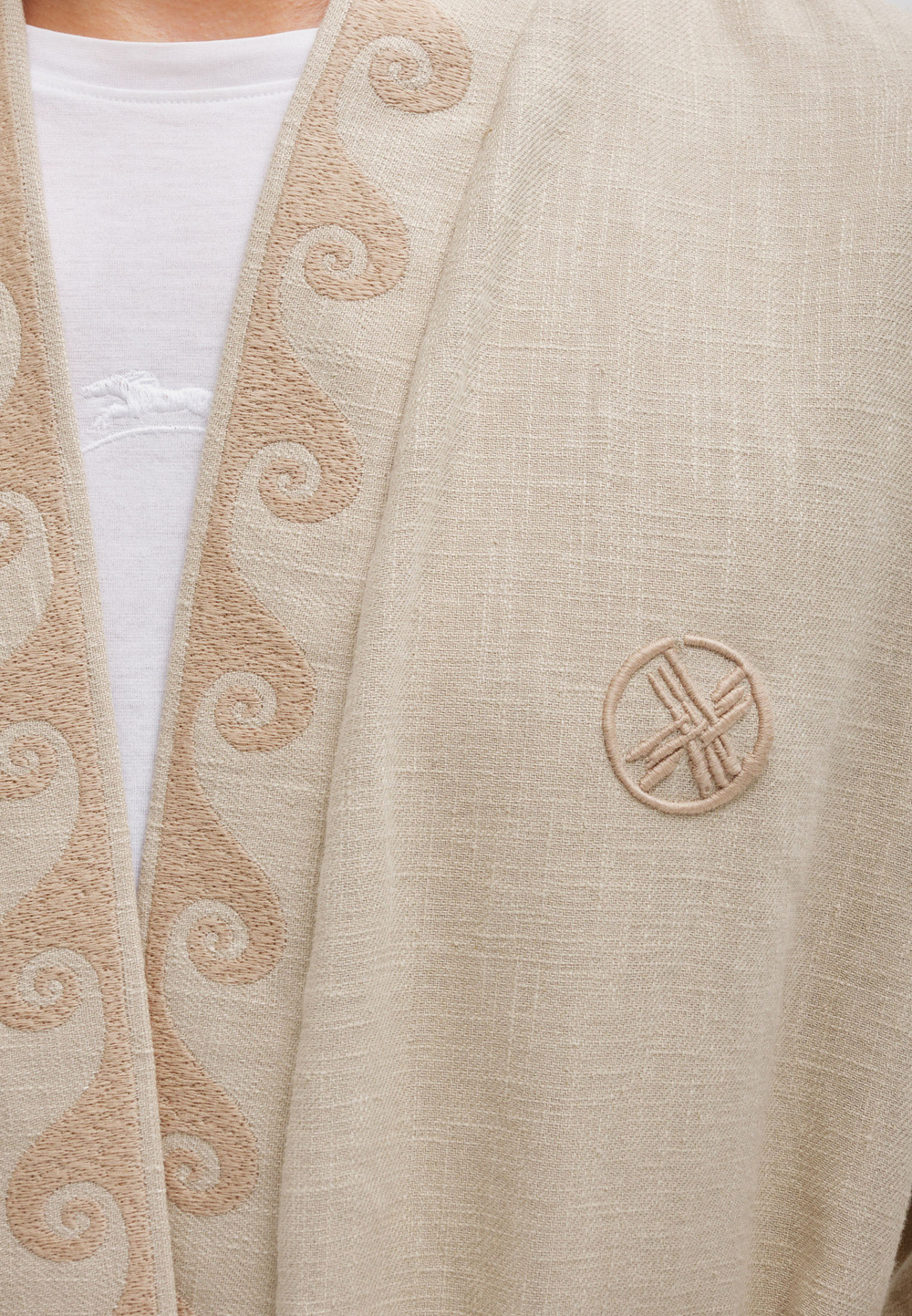 Шапан льняной короткий OYU TOLQYN BEIGE