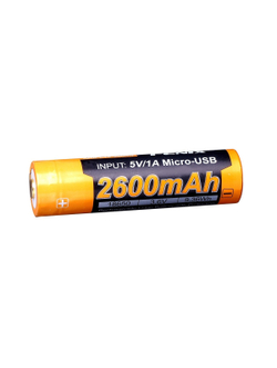 Аккумулятор Fenix 18650 ARB-L18-2600U 2600mAh с разъемом для USB