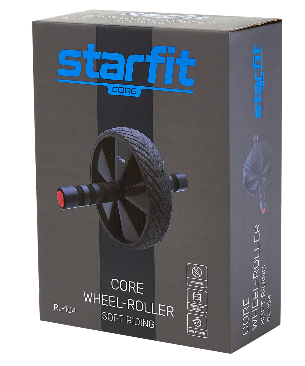 Ролик для пресса с мягким ходом RL-104, черный/красный