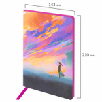 Блокнот А5 (143x210 мм) BRAUBERG VISTA "Color clouds" под кожу гибкий 80 л. (2 штуки в упаковке)