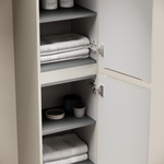 Шкаф-пенал подвесной SANCOS Code, 350х350х1650 мм, цвет серая платина, арт. PCD35GP