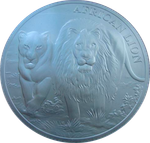 Конго 5000 франков 2016 Африканский лев СЕРЕБРО
