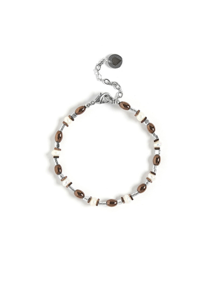 Браслет "Grain brown pearl" Silver