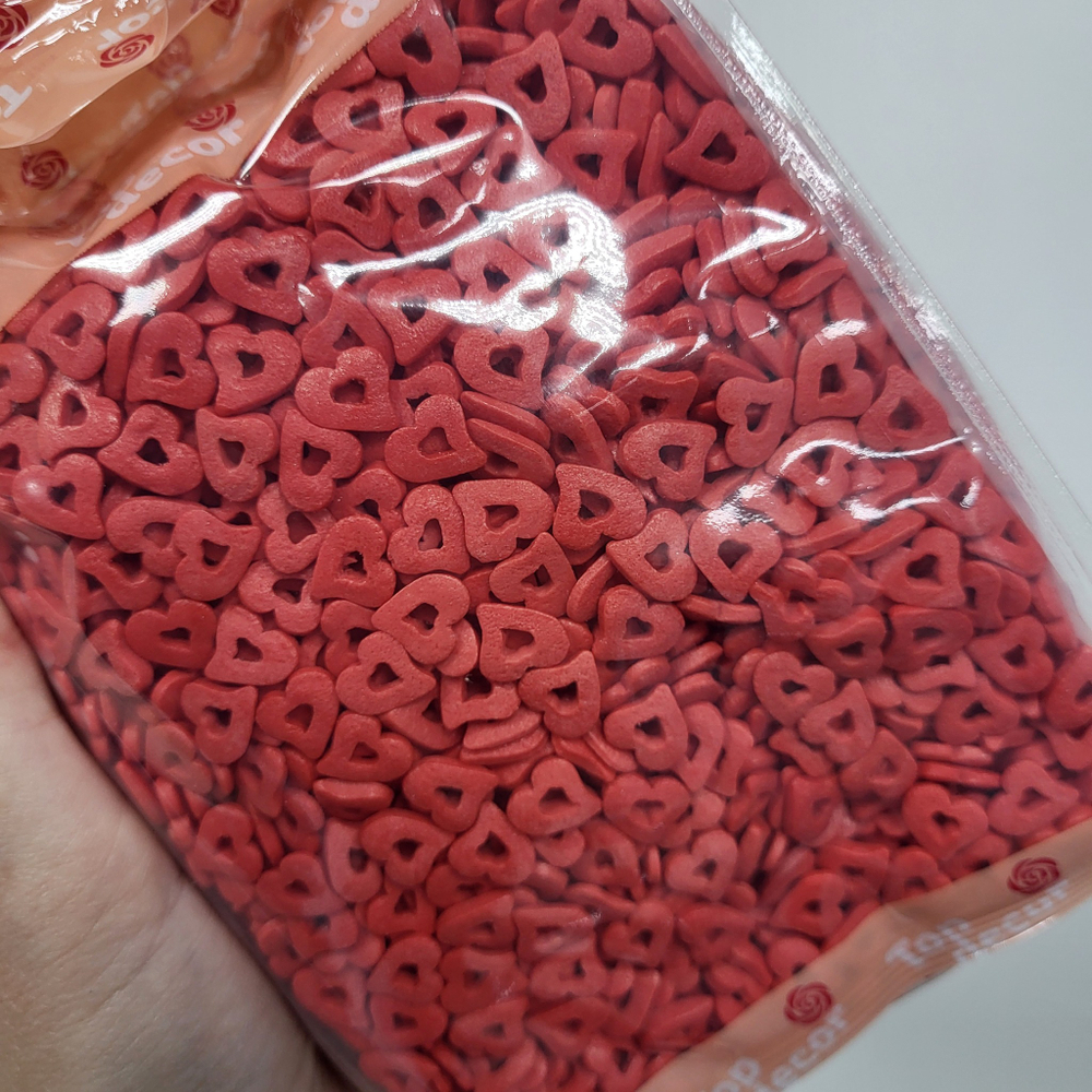 Посыпка Сердца полые с наклоном, 50 гр