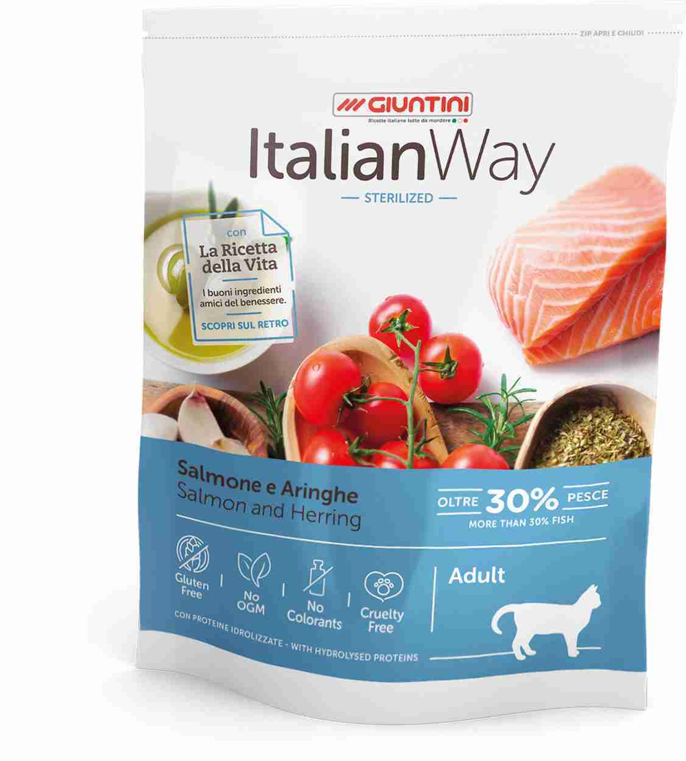 Italian Way  корм для стерилизованных кошек с лососем и сельдью (ITALIAN WAY STERILIZED SALMON/HERRINGS) 0,4 кг