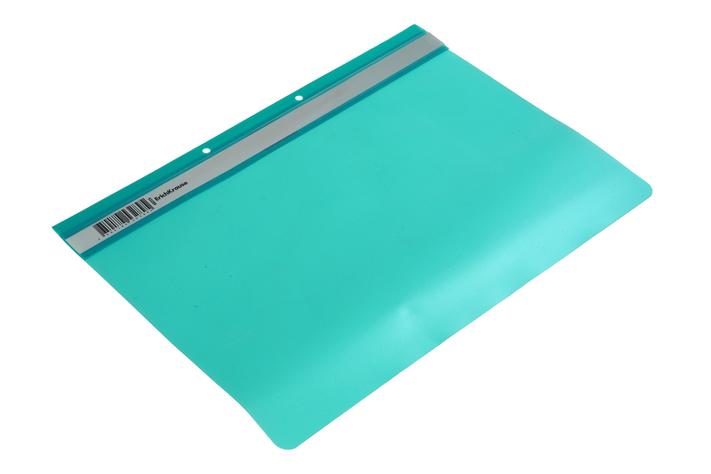 Папка-скоросшиватель с прозрачным верхним листом +перфорация А4 ассорти 120/160мкм Glossy Ice Metallic Erich Krause 4 цвета (синяя, голубая, бирюзовая, серебристая) 20шт./упак., цена за шт.