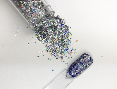 АФН, Глиттер "Осколки" в высокой банке серебро, 1 шт