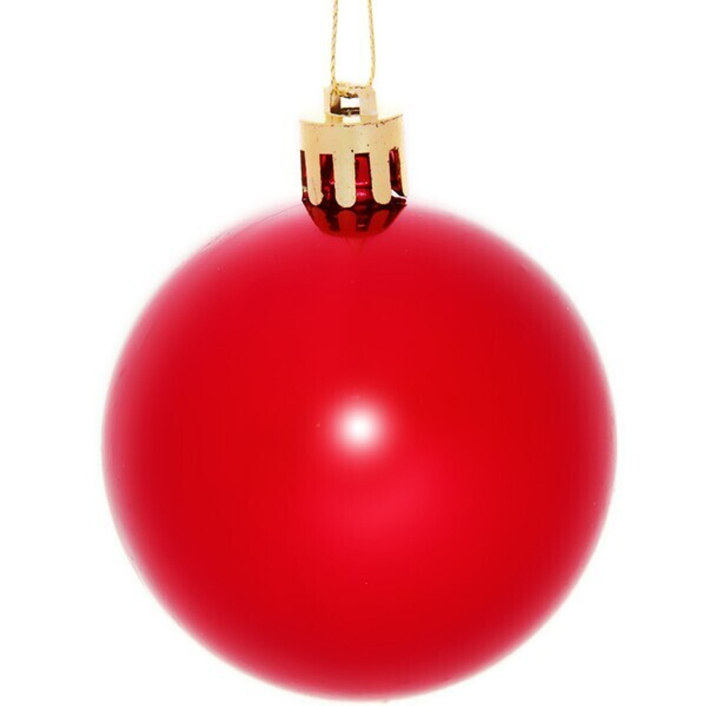 Новогодние шары 6 см (набор 24 шт) «Глянец», красный