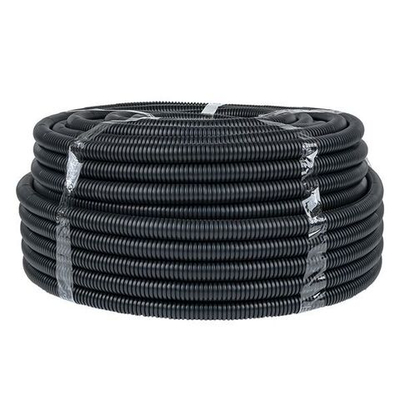 Труба гофр, негорючая безгалогеновая FRHF с протяжкой d25 мм (75 м) черная EKF-Plast