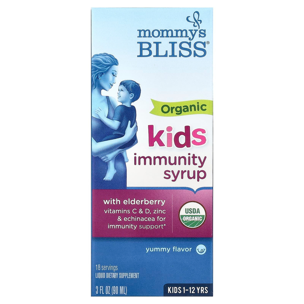 Mommy's Bliss, Органический сироп бузины + повышение иммунитета, 3 жидких унции (90 мл)