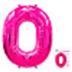 FM Шар 40" / 102 см "Цифра 0" фуксия фуше (БГ-60)