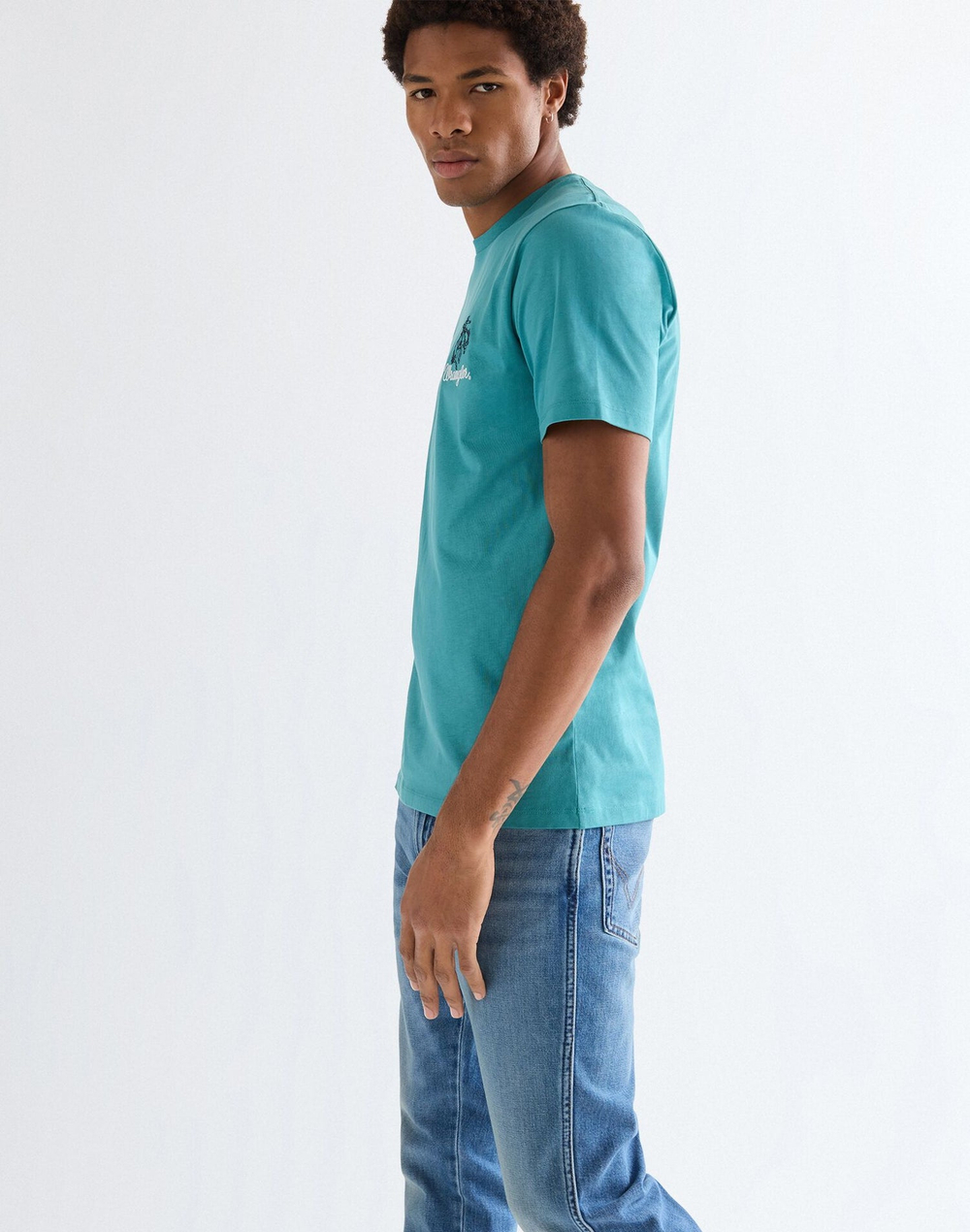 Футболка мужская WRANGLER EMBROIDERY TEE BRITTANY BLUE