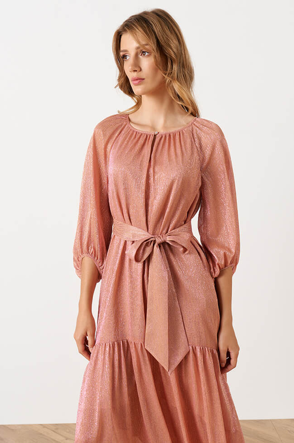 51567 Платье женское (бежево-розовый)