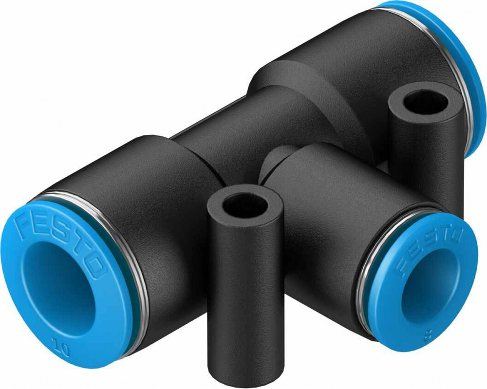 Тройник цанговый переходной Festo QST-10-8-50 (комплект 50 шт)