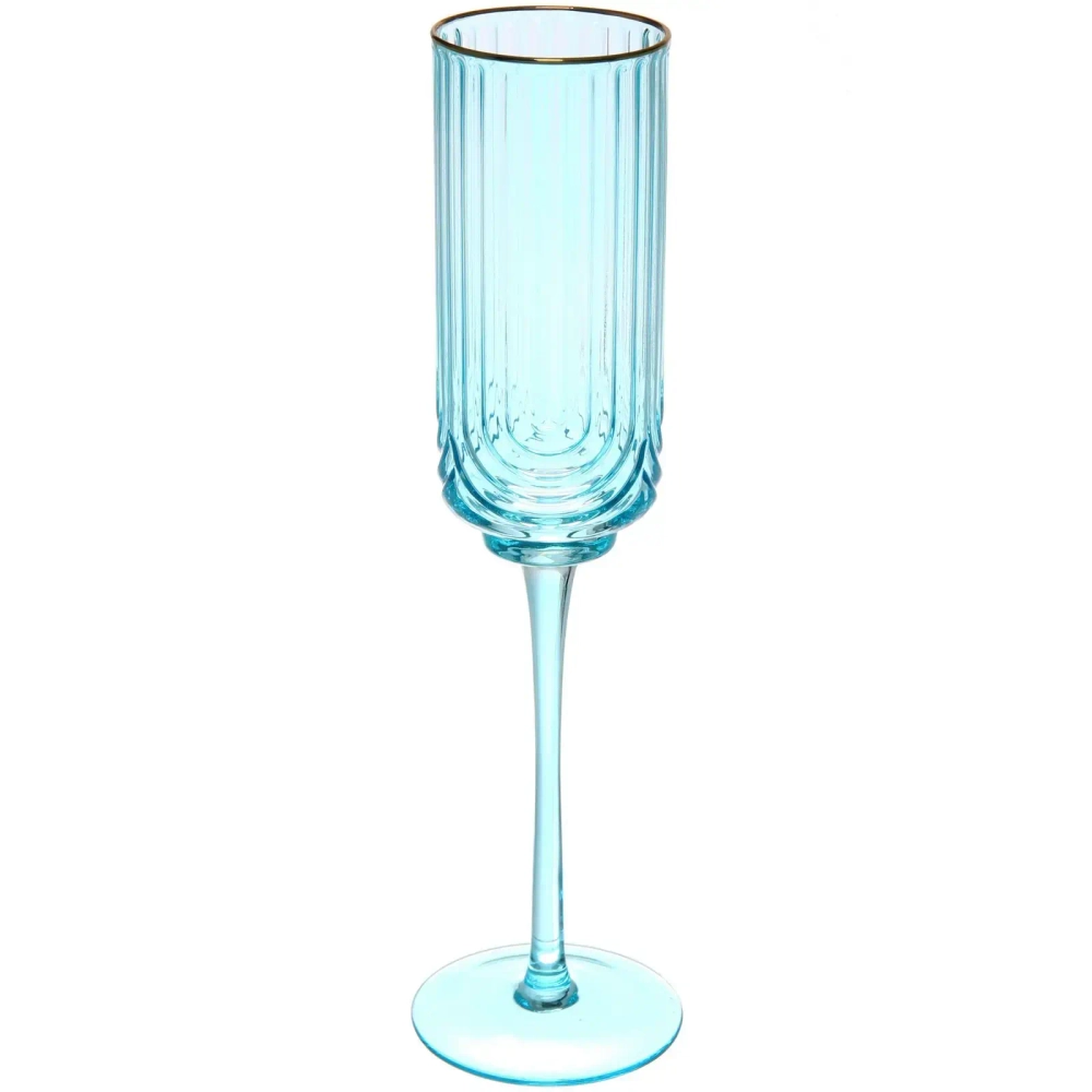 Бокал для шампанского 210мл «Enjoy Life» в наборе 6шт, цвет голубой