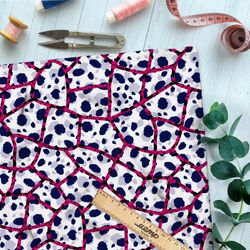 Ткань поплин потрескавшийся белый гепард