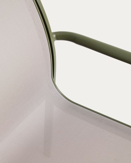 Уличный стул Luri из алюминия зеленого цвета и бежевого текстиля