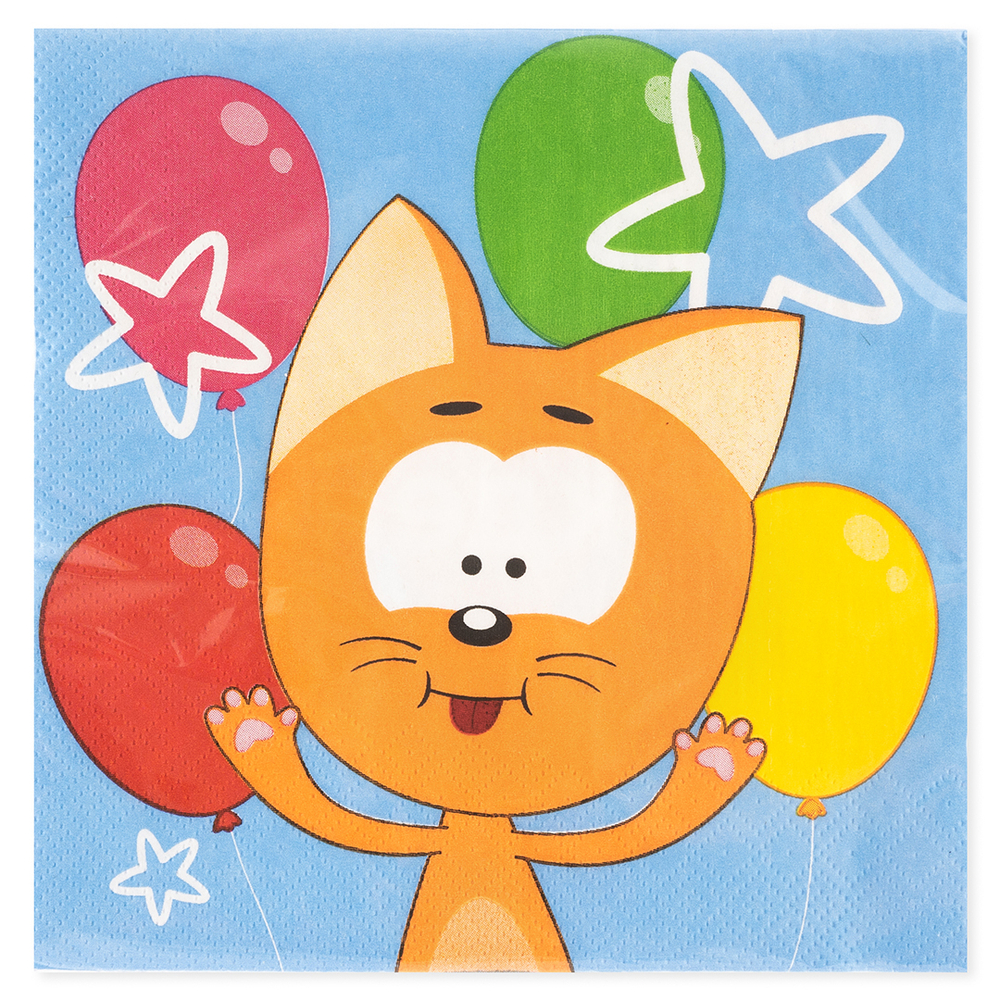 Салфетки «Котенок Котэ, С Днем Рождения!», 33 см, 20 шт