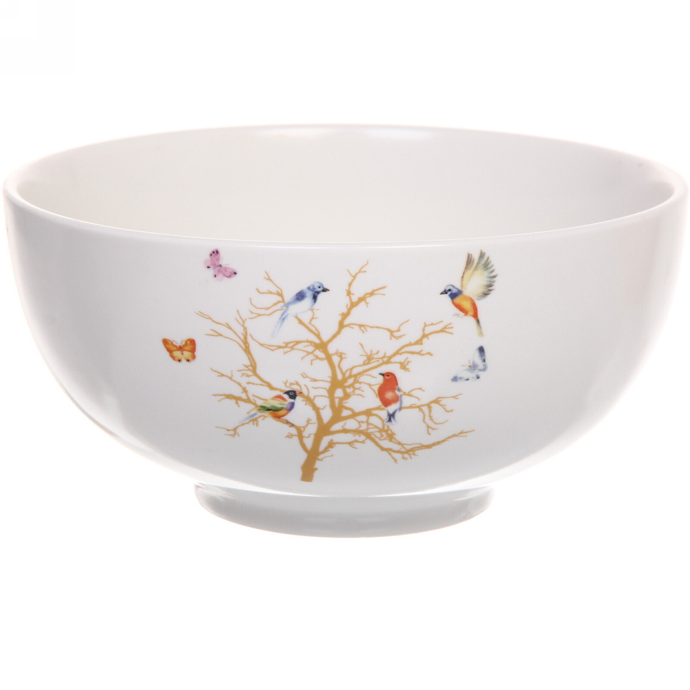 Салатник керамический «Райский сад» 17,5*8,5см, белый