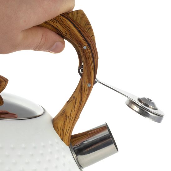 Чайник 2,7 л. из нержавеющей стали со свистком Kamille KM-1098 и ручкой "soft touch" под дерево