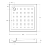 Акриловый поддон 100х100 Cezares TRAY-A-A-100-15-W0 без сифона
