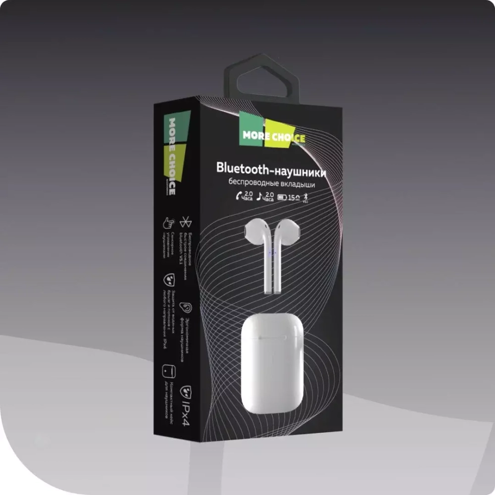 Bluetooth наушники More Choice BW14 white