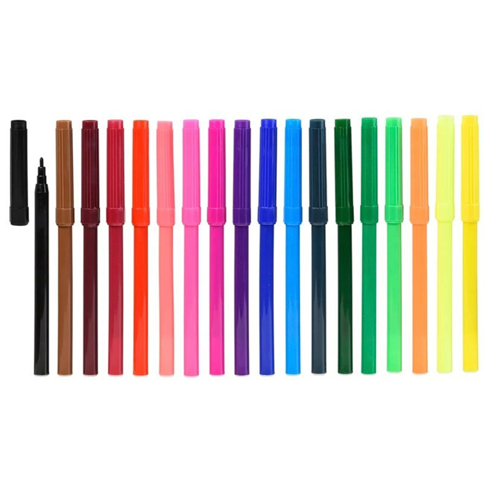 Фломастеры Basir, серия "Животные", разноцветные, набор 18 шт