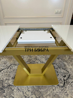 Кухонный раздвижной стол "Леон", белый