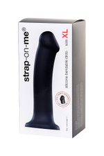 Черный фаллос на присоске Silicone Bendable Dildo XL - 20 см. (Цвет: черный)