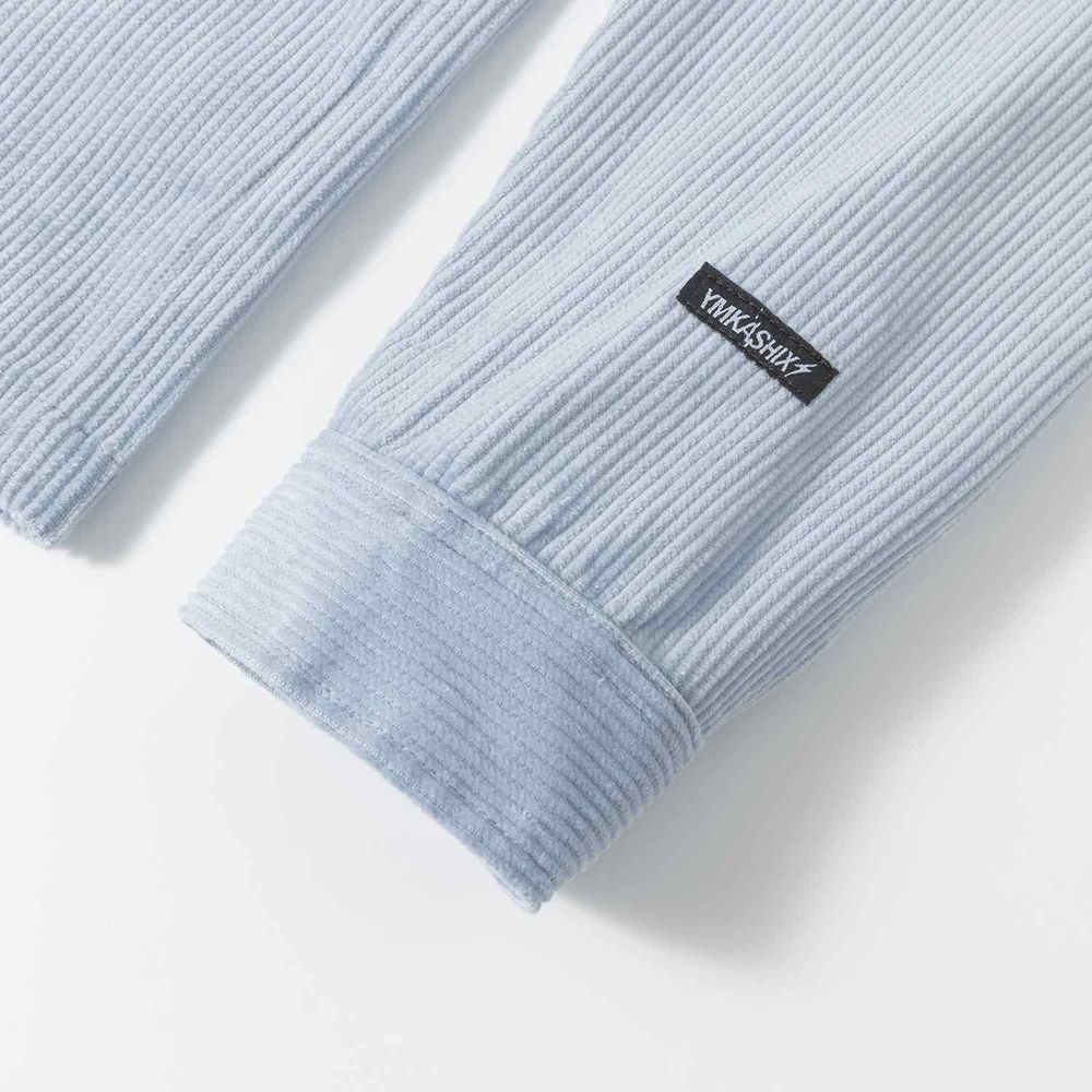 Купить Рубашка Ymkashix Velvet Button голубая Рубашка Ymkashix Velvet Button голубая