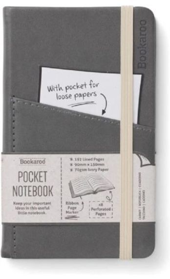 Bookaroo POCKET Notebook (A6) JOURNAL - CHARCOAL