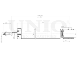 Амортизатор газовый задней подвески UNIO SAB-10482
