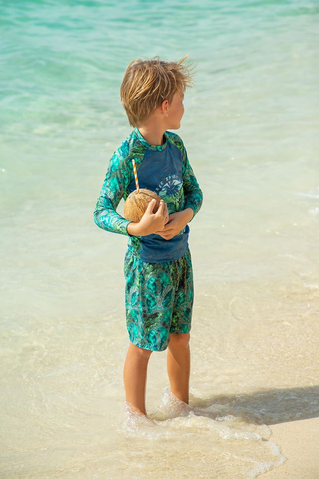 Двусторонние плавательные шорты зеленого цвета