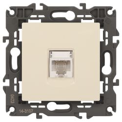 14-3107-02 ЭРА Розетка RJ45, IP20, сл.кость | Elegance Слоновая кость