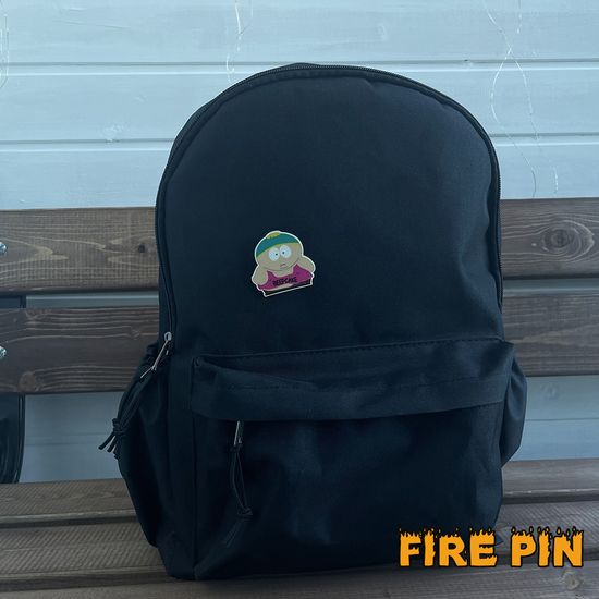 Значок деревянный (брошь) Картман. Fire Pin