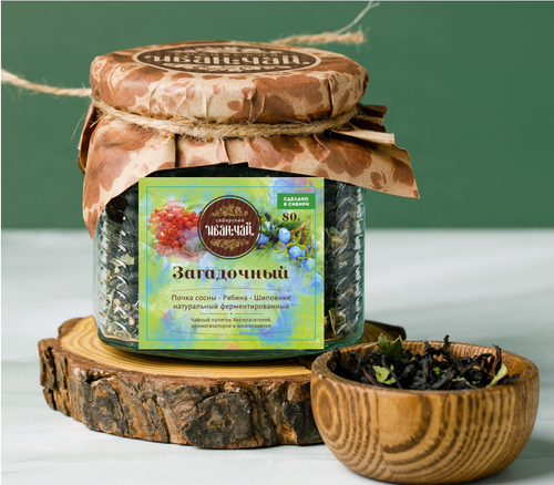 Напиток чайный ЗАГАДОЧНЫЙ (иван-чай, почка сосны, шиповник) / 80 г / банка / Сибирский Иван-Чай