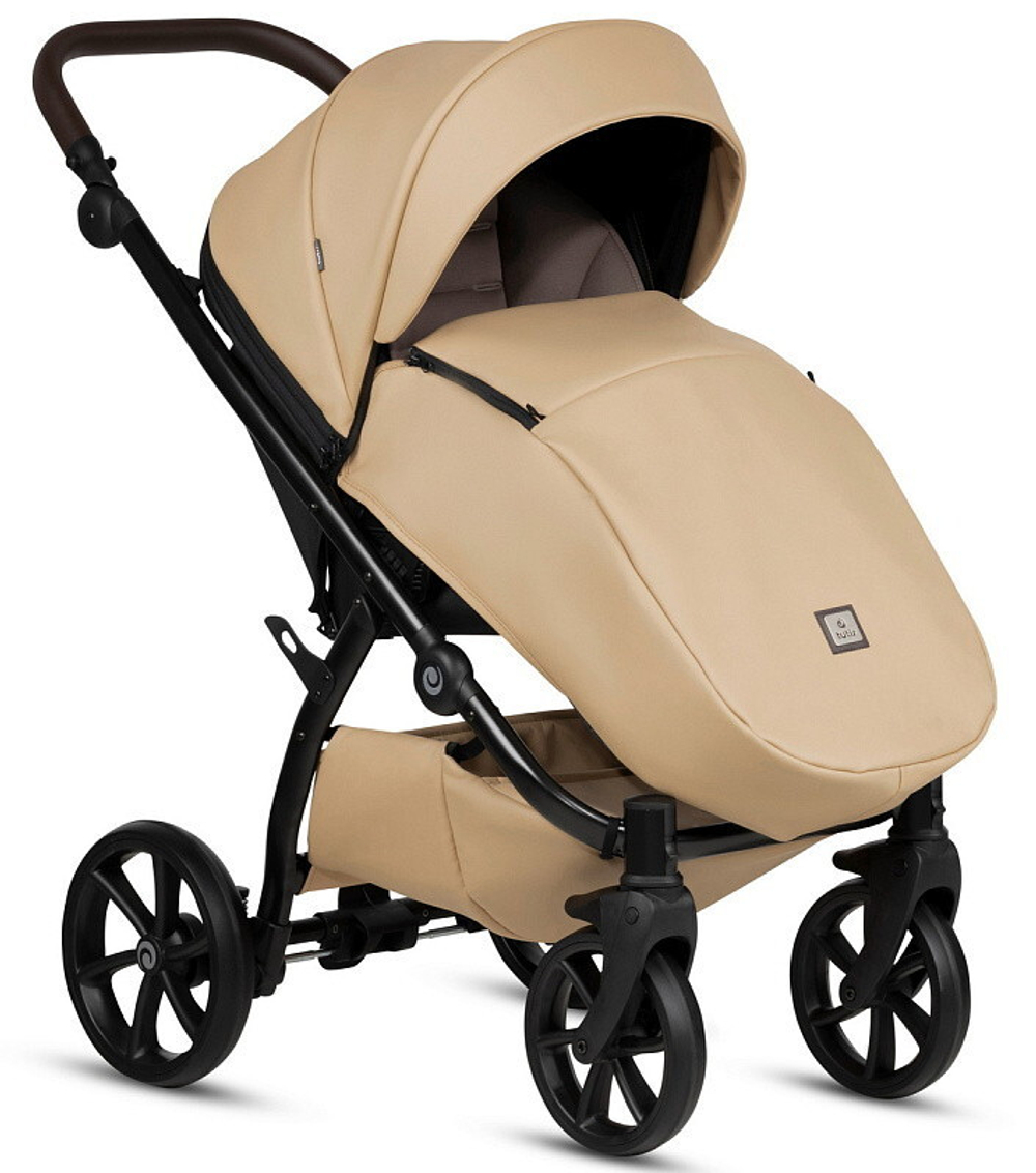 Детская коляска Tutis Uno 5 Plus Leather collection 3 в 1 с автокреслом Elo Lux EduSky Black 1402167 Caramel