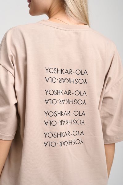 Футболка  женская оверсайз бежевый 